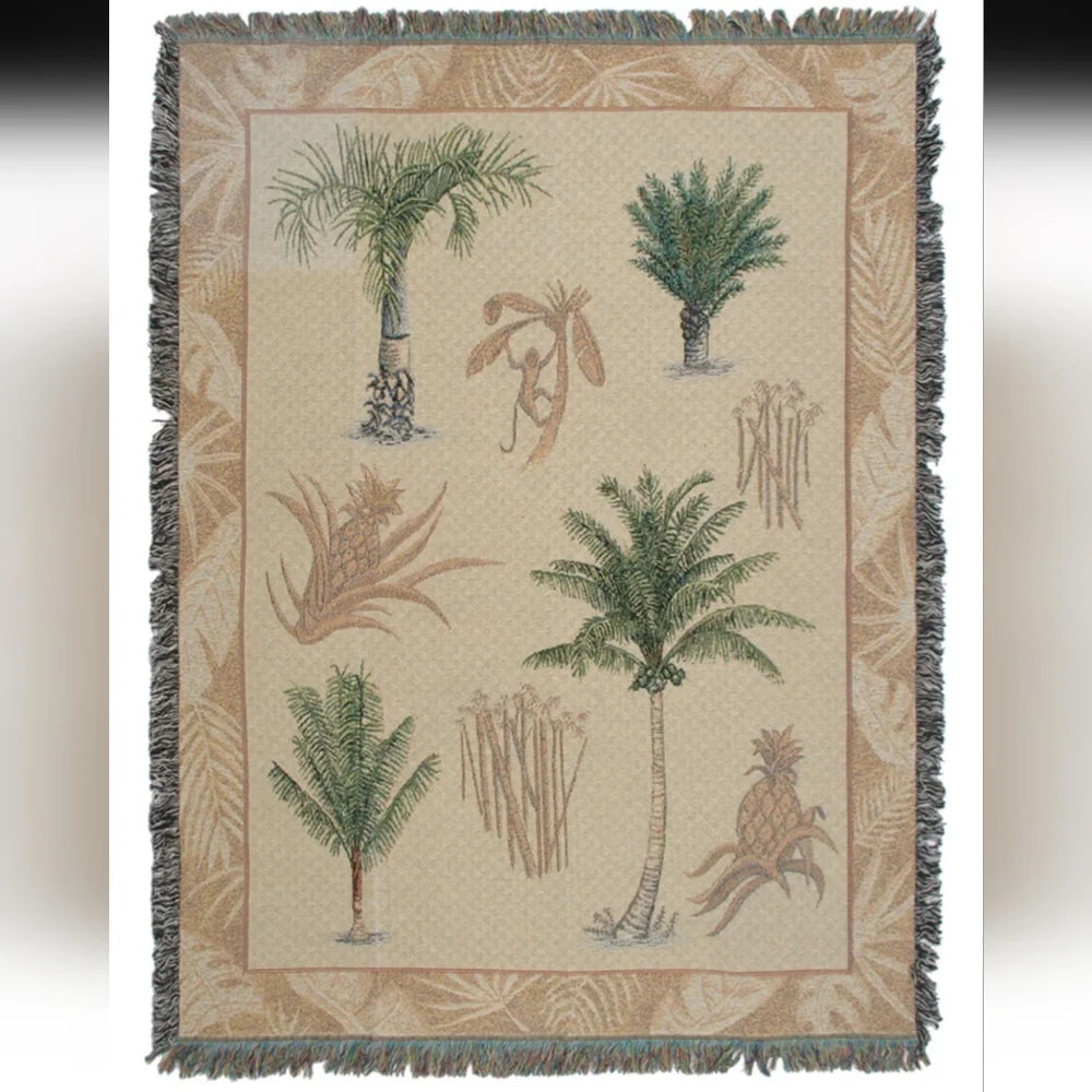 Palm Trees and Pineapples Tapestry‎ Throw